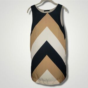 Honey Punch gold and black block sheath dress Small